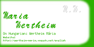 maria wertheim business card